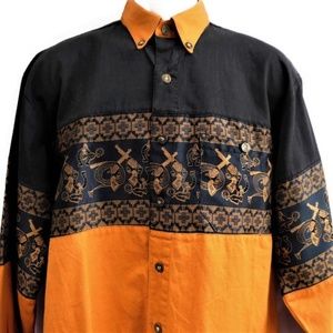 Rodeo Cowboy Western Shirt Guns Spurs Lasso